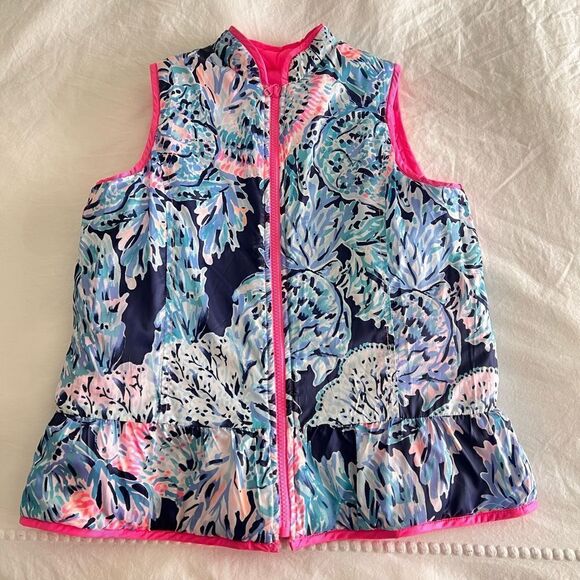 Lilly Pulitzer reversible quilted vest size XL 12-14 Girls - Picture 2 of 5